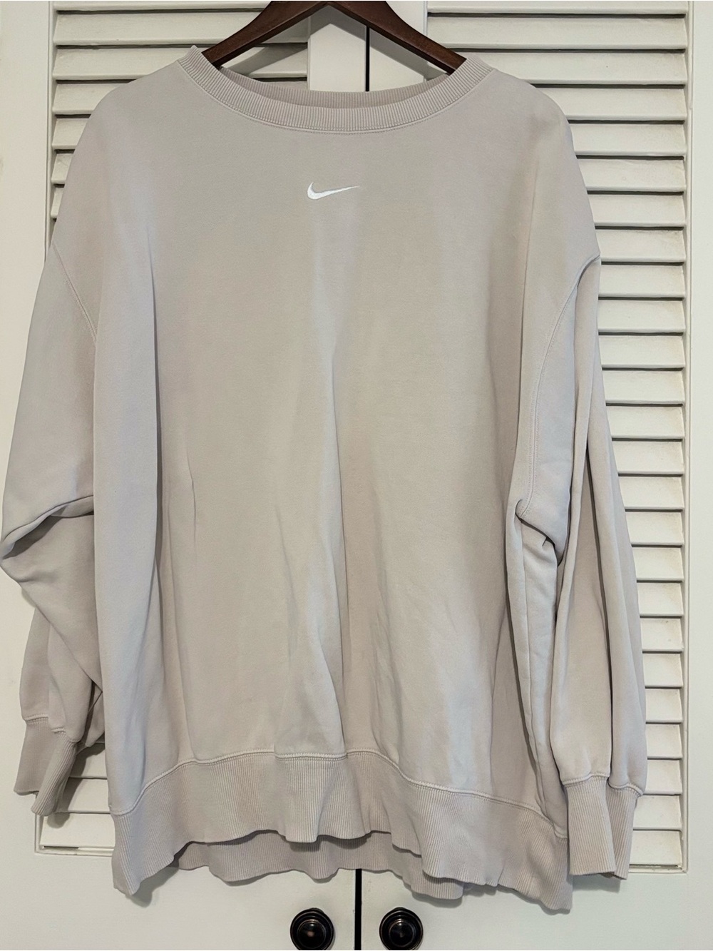 Nike Tan Crewneck Sweatshirt with Swoosh